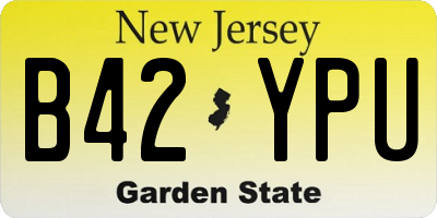 NJ license plate B42YPU