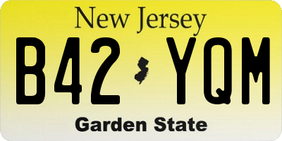 NJ license plate B42YQM