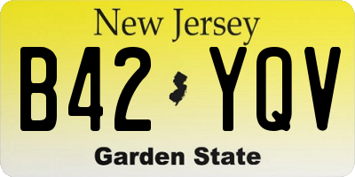 NJ license plate B42YQV