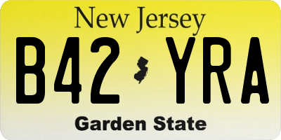 NJ license plate B42YRA