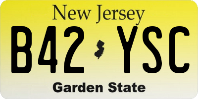 NJ license plate B42YSC