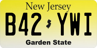 NJ license plate B42YWI