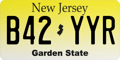 NJ license plate B42YYR