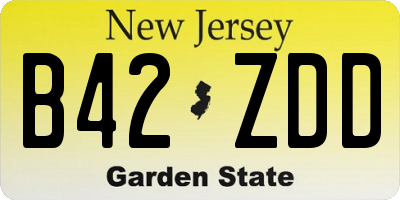 NJ license plate B42ZDD
