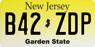 NJ license plate B42ZDP