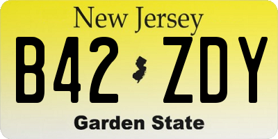 NJ license plate B42ZDY