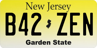 NJ license plate B42ZEN