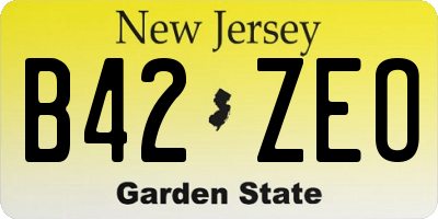 NJ license plate B42ZEO