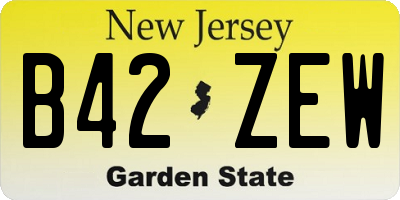 NJ license plate B42ZEW