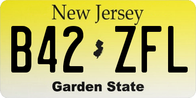 NJ license plate B42ZFL