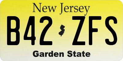 NJ license plate B42ZFS