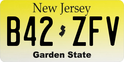 NJ license plate B42ZFV