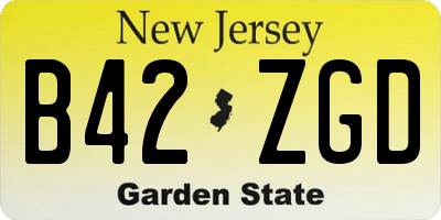 NJ license plate B42ZGD