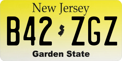 NJ license plate B42ZGZ