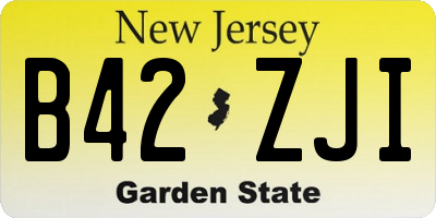 NJ license plate B42ZJI