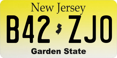 NJ license plate B42ZJO