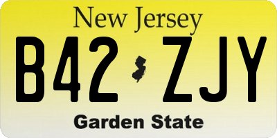 NJ license plate B42ZJY