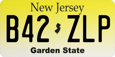 NJ license plate B42ZLP