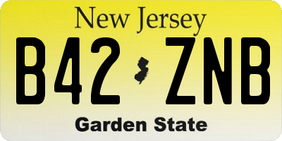 NJ license plate B42ZNB