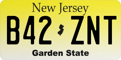 NJ license plate B42ZNT