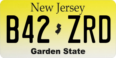 NJ license plate B42ZRD