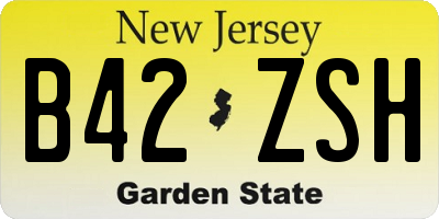 NJ license plate B42ZSH