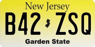 NJ license plate B42ZSQ