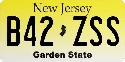 NJ license plate B42ZSS