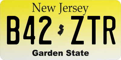 NJ license plate B42ZTR