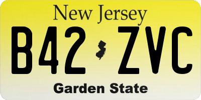 NJ license plate B42ZVC