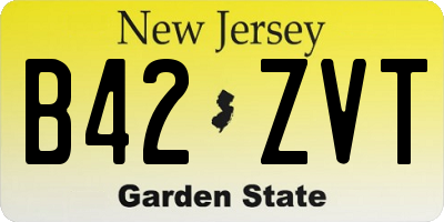 NJ license plate B42ZVT