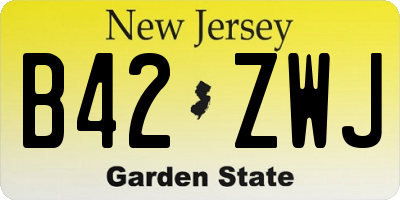 NJ license plate B42ZWJ