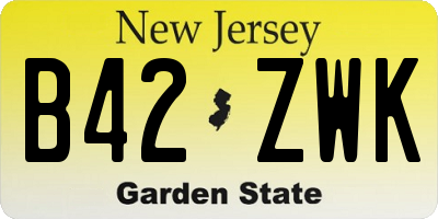 NJ license plate B42ZWK