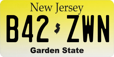 NJ license plate B42ZWN