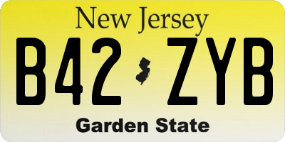 NJ license plate B42ZYB