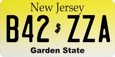 NJ license plate B42ZZA