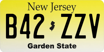 NJ license plate B42ZZV