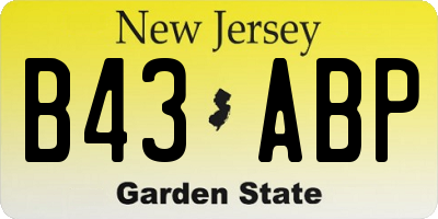 NJ license plate B43ABP