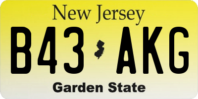 NJ license plate B43AKG