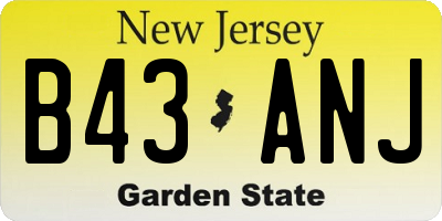 NJ license plate B43ANJ