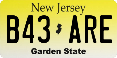 NJ license plate B43ARE