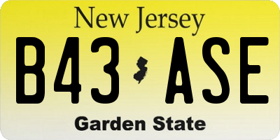 NJ license plate B43ASE