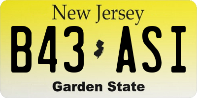 NJ license plate B43ASI
