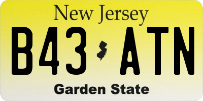 NJ license plate B43ATN