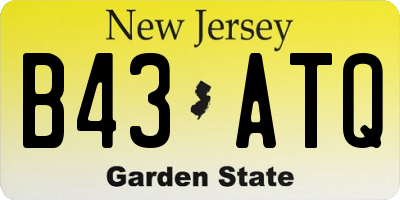 NJ license plate B43ATQ