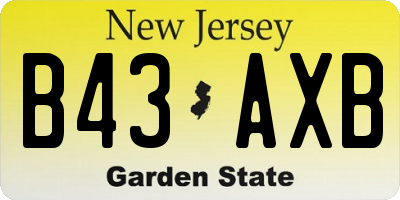 NJ license plate B43AXB