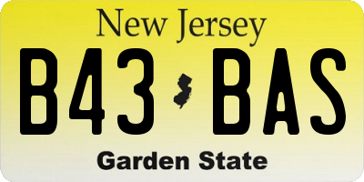 NJ license plate B43BAS