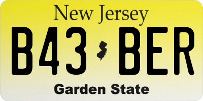 NJ license plate B43BER