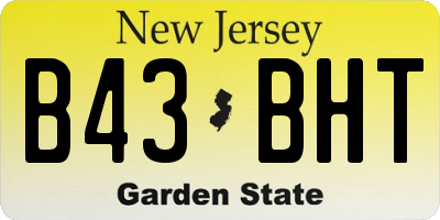 NJ license plate B43BHT