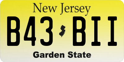 NJ license plate B43BII